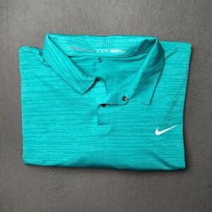 NIKE Polo Shirt Mens 2XL Teal Tiger Woods Collection Dri-FIT Golf 803189-351